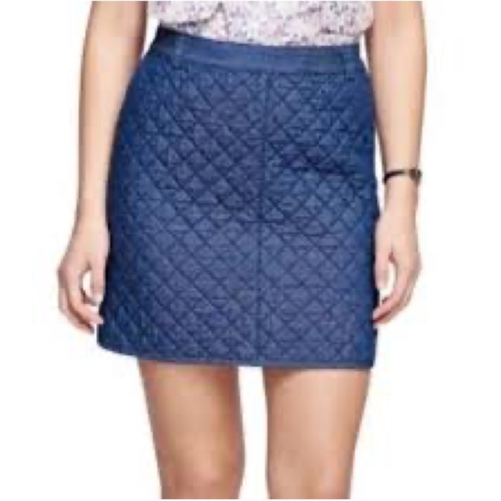 Brooks Brothers quilted denim skirt // size 8 // like new!